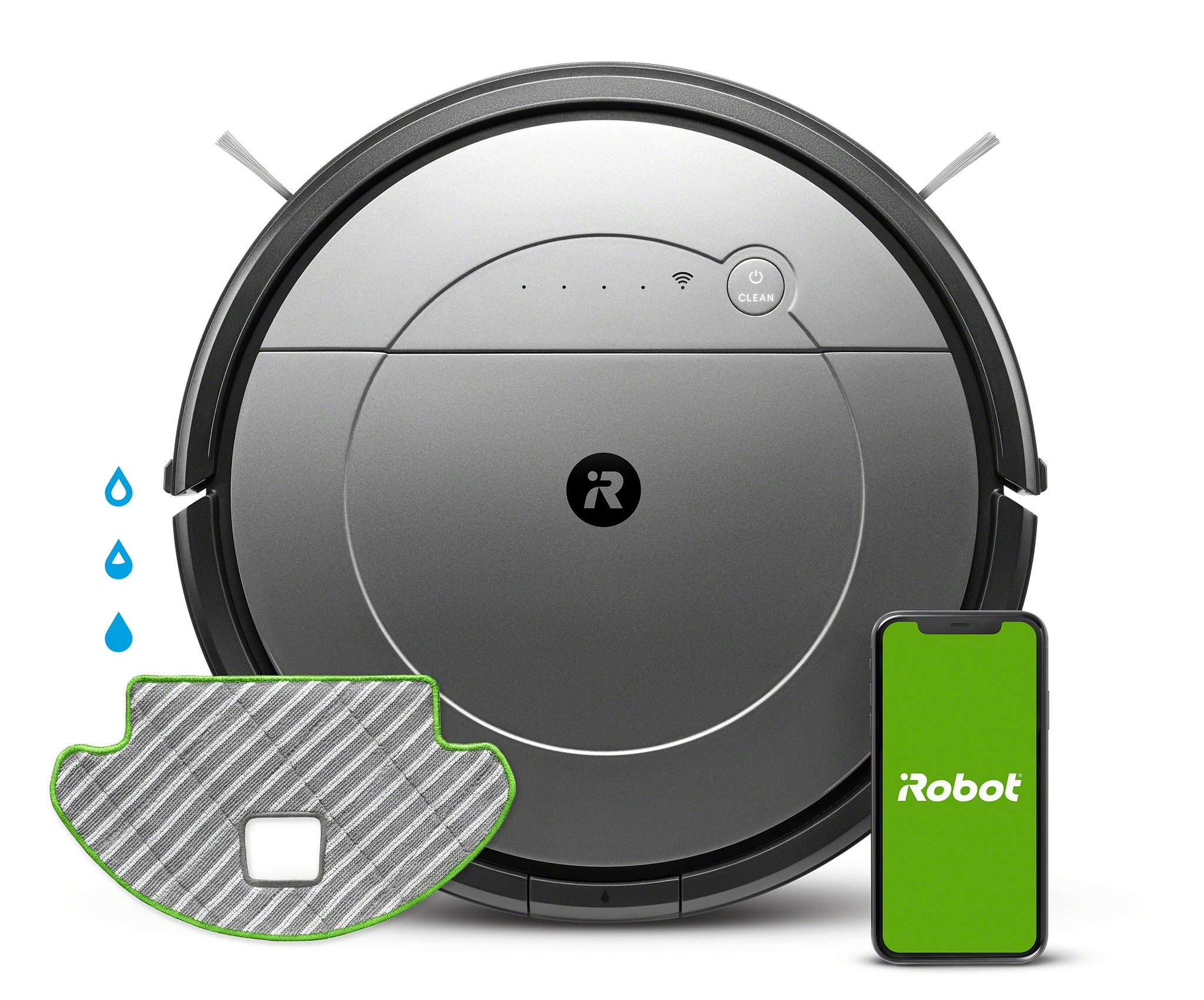 iRobot Roomba Combo Kit aspirapolvere robot 0,45 L Senza sacchetto Nero,  Grigio ROOMBACOMBOPREMIUMKIT - Robot Aspirapolvere 
