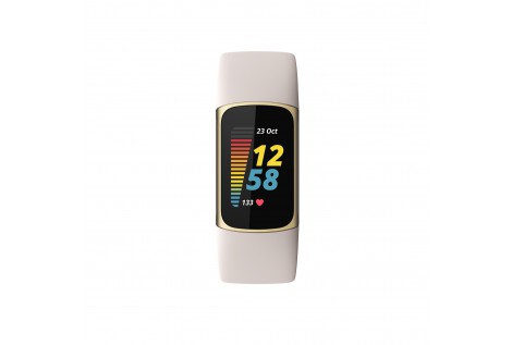 Fitbit Charge 5 Braccialetto per rilevamento di attività Oro, Bianco FB421GLWT