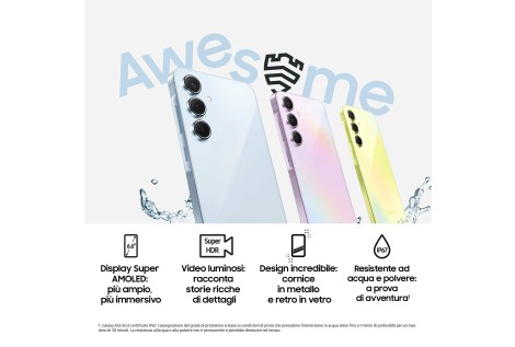 Samsung Galaxy A55 5G Display FHD+ Super AMOLED 6.6”, Android 14, 8GB RAM, 256GB, Dual SIM, Batteria 5.000 mAh, Awesome Lemon