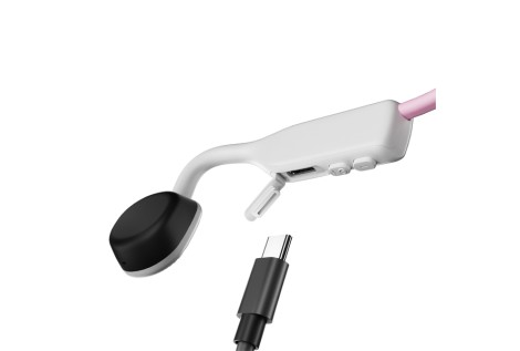 Shokz OpenMove Cuffie Con cavo e senza cavo A clip Musica e Chiamate USB tipo-C Bluetooth Rosa